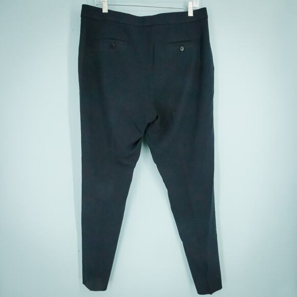 Theory Size 10 Navy Blue Ibbey 2 Admiral Crepe Straight Ankle Dress Pants - Picture 3 of 7